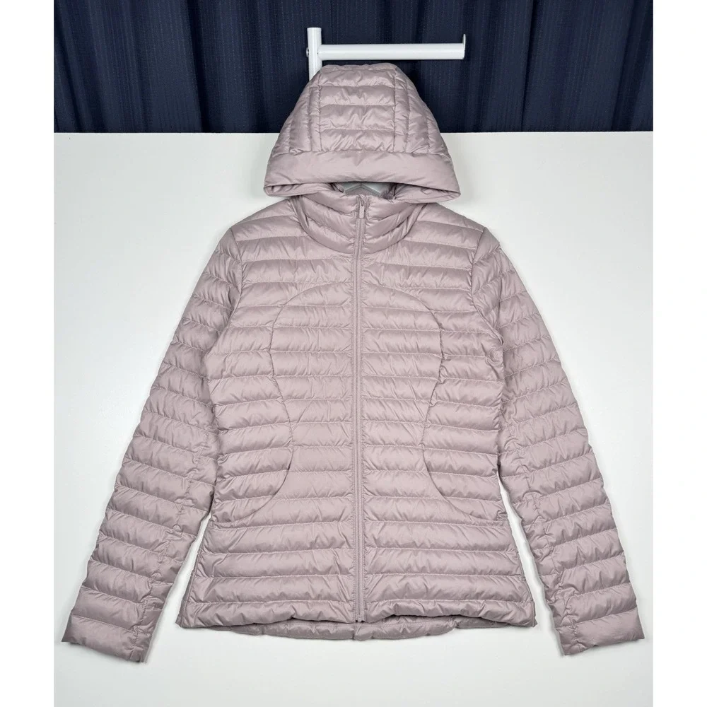Lululemon Pack It Down Jacket Size 6 Mauve Pink Hood Puffer Packable Lightweight